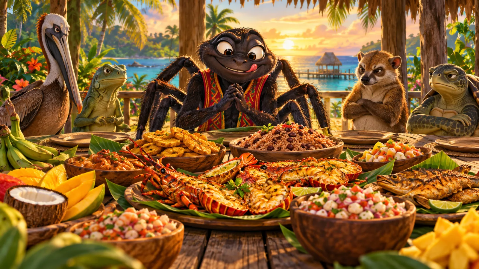 Anansi and the Taste of Happiness cover illustration