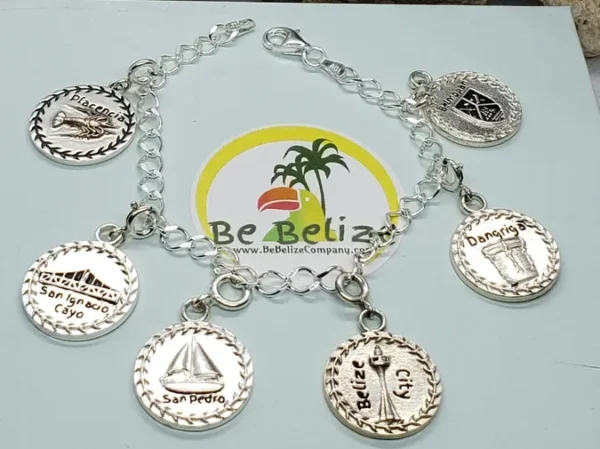 🏙️ Belize Cities & Towns Charm Bracelet – .925 Sterling Silver