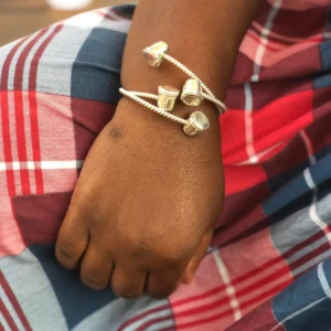 🥁 Garifuna Drum Bangle – .925 Sterling Silver