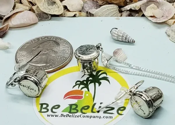 Garifuna Drum Earring .925 Sterling Silver
