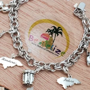 Honduras-Garifuna-Charm-Bracelet-.925-Sterling-Silver-.