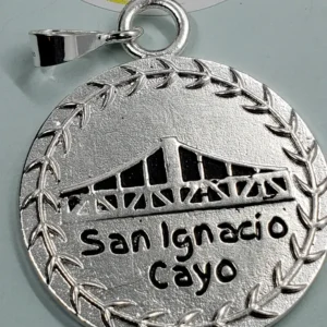 🧭 San Ignacio Belize Disk Pendant – .925 Sterling Silver