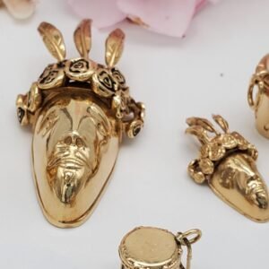 🎭 Wanaragua (John Canoe) Mask Pendant – Solid 14K Yellow Gold
