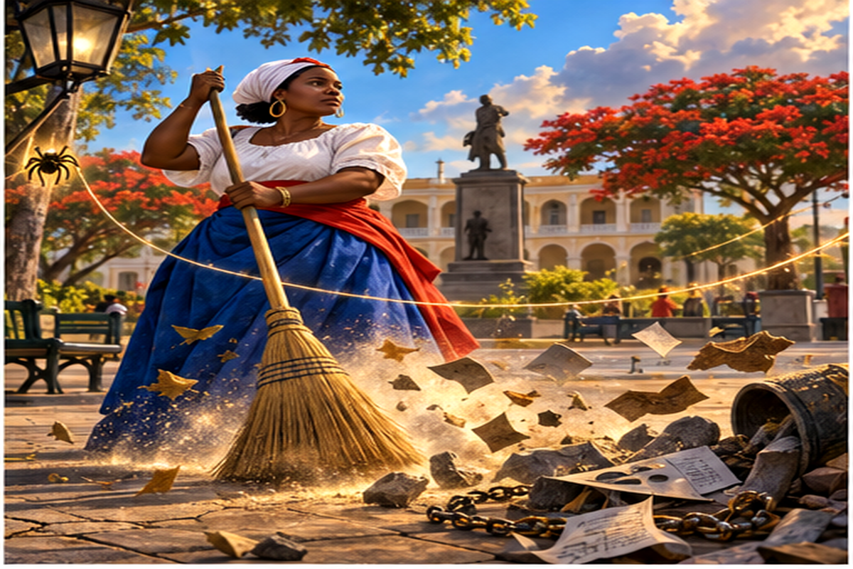 Anansi and Sister Tracy’s Broom: A Belize Anti-Corruption Fable cover illustration