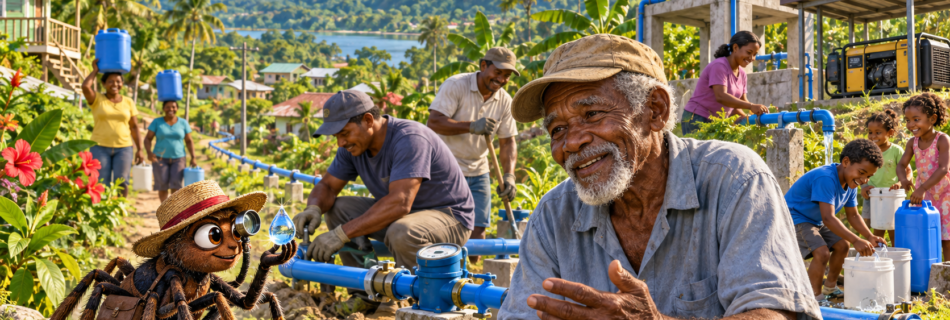 Anansi Interviews the Water Keepers of Toledo editorial illustration for Be Belize Company